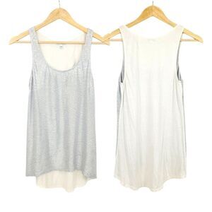 Vintage 90s Y2K Express Textured Silver Metallic Jersey Knit Tank Top Size Small